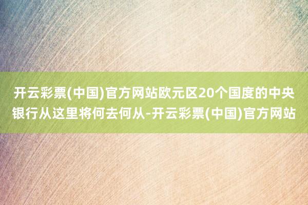 开云彩票(中国)官方网站欧元区20个国度的中央银行从这里将何去何从-开云彩票(中国)官方网站